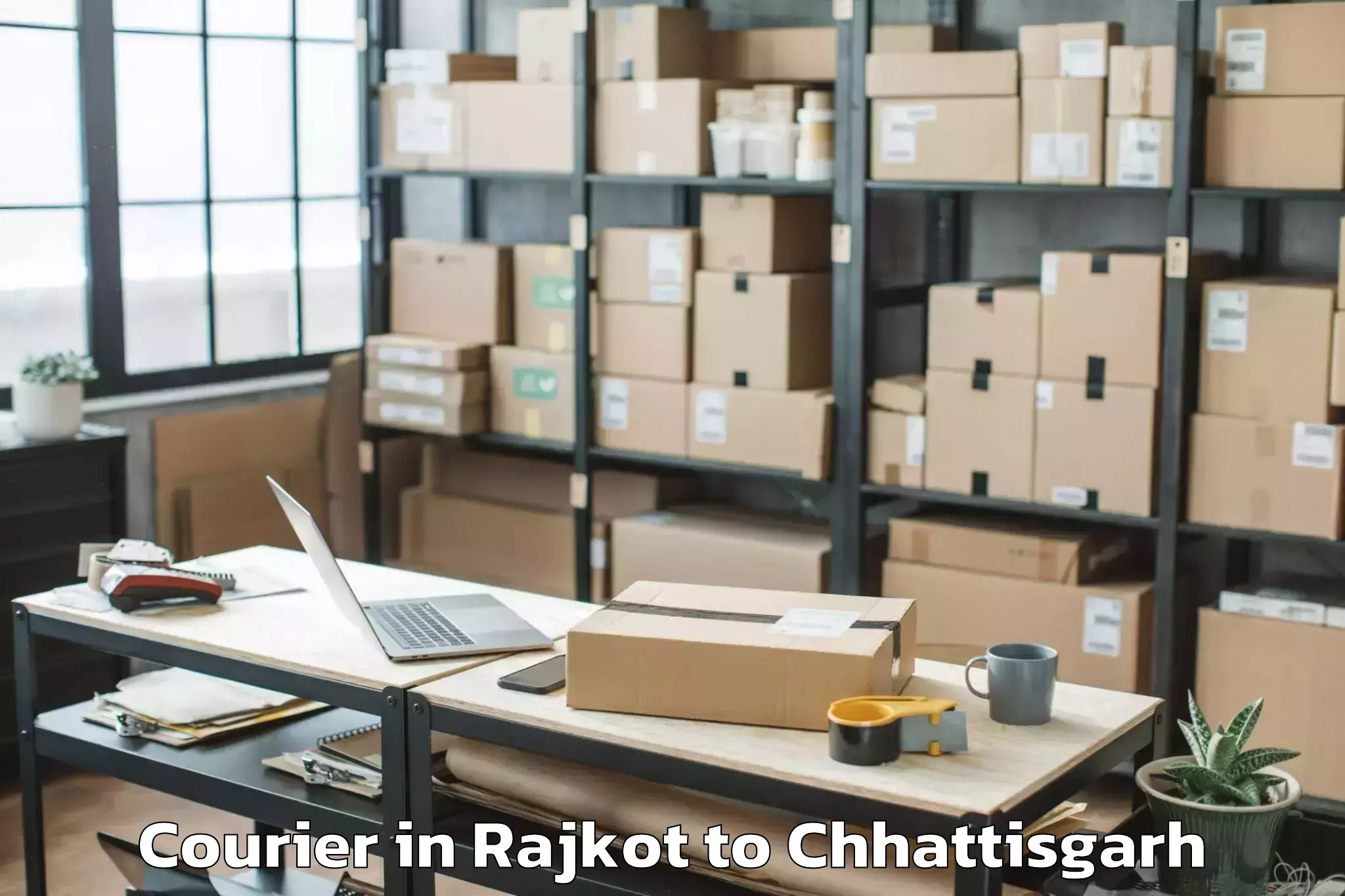 Easy Rajkot to Indira Kala Sangeet Vishwavidy Courier Booking